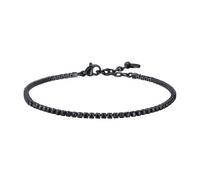 Luca Barra Bracciale Donna in Acciaio, Colore Nero, Modello BA1887, Stile Tennis con Cristalli
