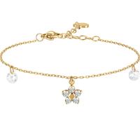 Luca Barra BRACCIALE DONNA IN ACCIAIO COLORE ORO CON PENDENTE FIORE E ZIRCONI BIANCHI