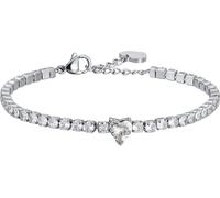 Luca Barra BRACCIALE DONNA IN ACCIAIO CON CRISTALLI BIANCHI E CUORE CRISTALLO