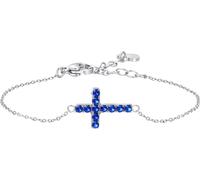 Luca Barra BRACCIALE DONNA IN ACCIAIO CON CROCE E ZIRCONI BLU