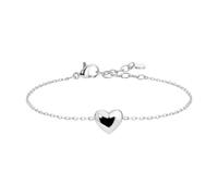Luca Barra Bracciale Donna in Acciaio con Cuore BK2992 | Cuore Centrale, Catena a Maglia, Chiusura a Moschettone, Lunghezza Regolabile, Finitura Lucida