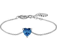 Luca Barra BRACCIALE DONNA IN ACCIAIO CON CUORE CRISTALLO BLU
