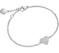 Luca Barra BRACCIALE DONNA IN ACCIAIO CON CUORICINO E CRISTALLI BIANCHI