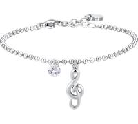 Luca Barra BRACCIALE DONNA IN ACCIAIO CON NOTA MUSICALE E ZIRCONE BIANCO