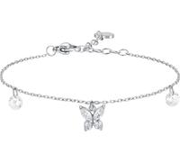 Luca Barra BRACCIALE DONNA IN ACCIAIO CON PENDENTE FARFALLA ED ALI ZIRCONE BIANCO
