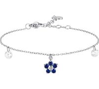 Luca Barra BRACCIALE DONNA IN ACCIAIO CON PENDENTE FIORE E PETALI ZIRCONE BLU