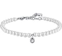 Luca Barra BRACCIALE DONNA IN ACCIAIO CON PERLE SINTETICHE CON CRISTALLO BIANCO