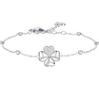 Luca Barra BRACCIALE DONNA IN ACCIAIO CON QUADRIFOGLIO E PUNTI LUCE DI ZIRCONE BIANCO