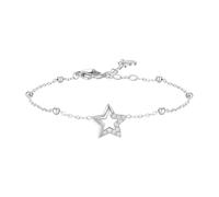 Luca Barra Bracciale Donna in Acciaio con Stella e Cristalli, Catena con Sfere, Modello BK2869