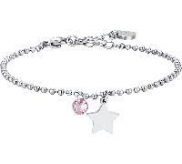Luca Barra BRACCIALE DONNA IN ACCIAIO CON STELLA E ZIRCONE ROSA