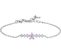 Luca Barra BRACCIALE DONNA IN ACCIAIO CON STELLA ROSA E CRISTALLI BIANCHI