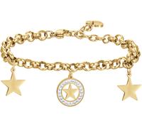 Luca Barra BRACCIALE DONNA IN ACCIAIO CON STELLE E CRISTALLI BIANCHI, Oro