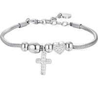 Luca Barra BRACCIALE DONNA IN ACCIAIO CROCE E CRISTALLI