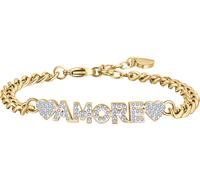 Luca Barra BRACCIALE DONNA IN ACCIAIO DORATO AMORE CON CRISTALLI BIANCHI
