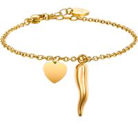Luca Barra BRACCIALE DONNA IN ACCIAIO E IP GOLD CON CORNO E CUORE