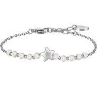 Luca Barra BRACCIALE DONNA IN ACCIAIO E PERLE SINTETICHE BIANCHE CON STELLA