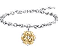 Bracciale Donna Luca Barra BK2743 In Acciaio Con Rosa Dorata Girevole
