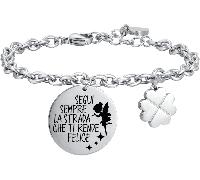Luca Barra BRACCIALE DONNA IN ACCIAIO SEGUI SEMPRE LA STRADA CHE TI RENDE FELICE