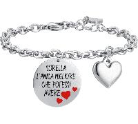 BRACCIALE DONNA IN ACCIAIO SORELLA L'AMICA MIGLIORE CHE POTESSI AVERE