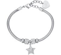 Luca Barra BRACCIALE DONNA IN ACCIAIO STELLA CON CRISTALLI BIANCHI