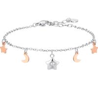 Luca Barra BRACCIALE DONNA IN ACCIAIO, STELLA CON ZIRCONE BIANCO, LUNE E STELLE IP ROSE