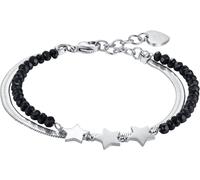 Luca Barra BRACCIALE DONNA MULTIFILO IN ACCIAIO CON CRISTALLI NERI E STELLE