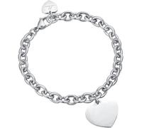 Luca Barra BRACCIALE DONNA PERSONALIZZATO IN ACCIAIO CON CUORE MAGLIA CATENA