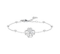 Luca Barra Bracciale in Acciaio da Donna, con Charm Quadrifoglio e Cristalli, Modello BK2870
