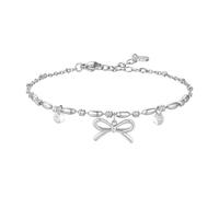 Luca Barra Bracciale in Acciaio Inossidabile con Ciondolo Angelo e Cuore, Perline Smaltate Multicolore, 18,5 cm, Donna