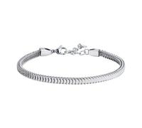 Luca Barra Bracciale in Acciaio, Stile Snake Chain, Colore Argento, Modello BA1965