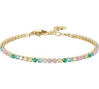 Luca Barra BRACCIALE TENNIS DONNA IN ACCIAIO COLORE ORO CON ZIRCONI MULTICOLOR