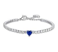 Luca Barra Bracciale Tennis Donna in Acciaio con Cristalli Bianchi e Cuore Cristallo Blu. La referenza è BK2521