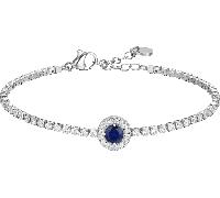 Luca Barra BRACCIALE TENNIS DONNA IN ACCIAIO CON ELEMENTO CON ZIRCONI BLU E BIANCHI
