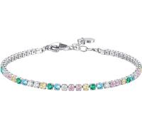 Luca Barra BRACCIALE TENNIS DONNA IN ACCIAIO CON ZIRCONI MULTICOLOR