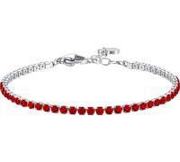 Luca Barra BRACCIALE TENNIS DONNA IN ACCIAIO CON ZIRCONI ROSSI