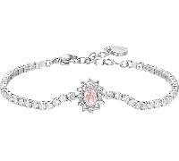 Luca Barra BRACCIALE TENNIS DONNA N ACCIAIO CRISTALLI E ZIRCONE ROSA