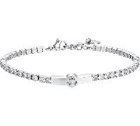 Bracciale Uomo Luca Barra BA1810 In Acciaio Tipo Tennis Con Ancora