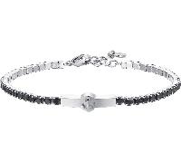 Luca Barra BRACCIALE TENNIS UOMO ANCORA E ZIRCONI NERI