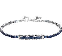 Luca Barra BRACCIALE TENNIS UOMO IN ACCIAIO CON CERAMICA BLU E ZIRCONI BLU