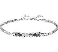 Luca Barra BRACCIALE TENNIS UOMO IN ACCIAIO CON CERAMICA NERA E ZIRCONI BIANCHI
