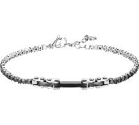 Luca Barra BRACCIALE TENNIS UOMO IN ACCIAIO CON CERAMICA NERA E ZIRCONI NERI