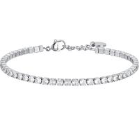 Luca Barra BRACCIALE TENNIS UOMO IN ACCIAIO CON CRISTALLI BIANCHI