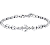 Luca Barra BRACCIALE UOMO IN ACCIAIO CON ANCORA ED ELEMENTI IN ACCIAIO