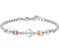 Luca Barra BRACCIALE UOMO IN ACCIAIO CON ANCORA ED ELEMENTI IN ACCIAIO IP ROSE