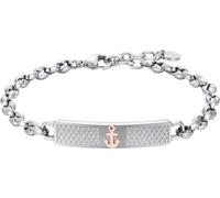 Luca Barra BRACCIALE UOMO IN ACCIAIO CON ANCORA IP ROSE