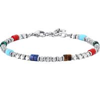 Luca Barra BRACCIALE UOMO IN ACCIAIO CON EMATITE E PIETRE MULTICOLOR