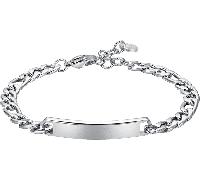Luca Barra BRACCIALE UOMO IN ACCIAIO CON PIASTRA SILVER
