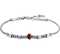 Luca Barra BRACCIALE UOMO IN ACCIAIO CON PIETRE OCCHIO DI TIGRE