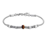 Luca Barra Bracciale Uomo in Acciaio con Pietre Occhio di Tigre. La referenza è BA1604