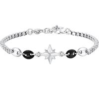 Luca Barra BRACCIALE UOMO IN ACCIAIO CON ROSA DEI VENTI ED ELEMENTI IN ACCIAIO IP NERO